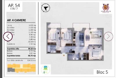 4 camere in bloc nou, nemobilat, accept firma și contract ANAF - 1
