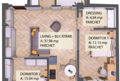 Apartament cu 3 camere decomandat în Central - 2