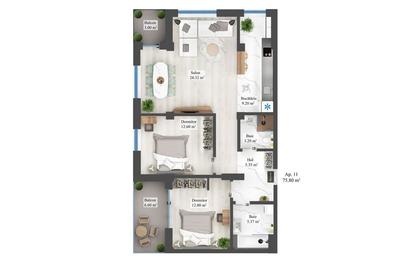 Apartament cu 3 camere în Central - 7