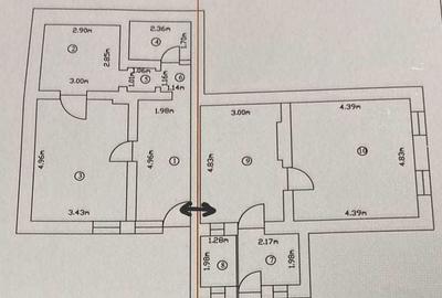 Casă cu 4 camere semidecomandat în Central