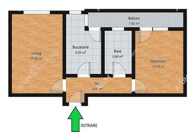 Apartament cu 2 camere decomandat si balcon in zona Turnisor din Sibiu - 4