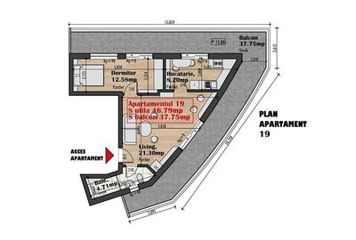Apartament cu 3 camere circular în Iris - 2