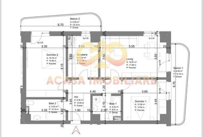 Apartament cu 3 camere decomandat în Tomești - 2