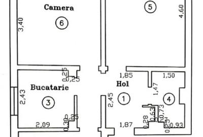 Apartament cu 3 camere semidecomandat în Olimpia-Stadion