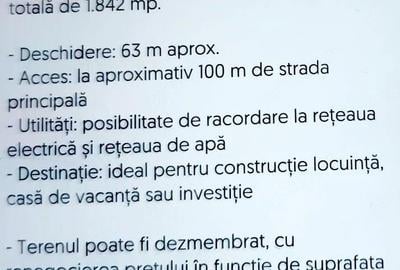 Teren de 1842 mp, în Lanurile - 2