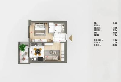 Apartament cu 2 camere decomandat în Theodor Pallady - 8