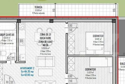 Apartament 2 camere, 53mp, bloc nou, zona Regal, Baciu - 1