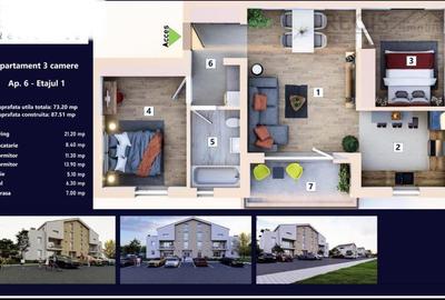 Apartamente 3 camere predare in Septembrie si Decembrie 2025 Sanpetru - 1