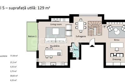 Penthouse duplex cu 4 camere | vedere panoramica | garaj si vinoteca Penthouse duplex cu 4 camere | vedere panoramica | garaj si vinoteca - 25