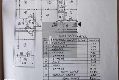Apartament cu 3 camere semidecomandat în Ozana