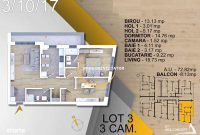 Apartament cu 3 camere decomandat în Titan - 2
