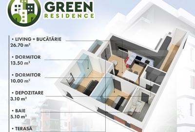 Apartament 3 camere | 65.68mp | Green Residence - 10