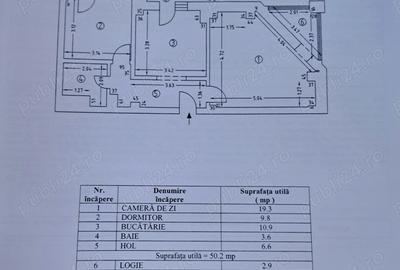 Apartament de 2 camere decomandat