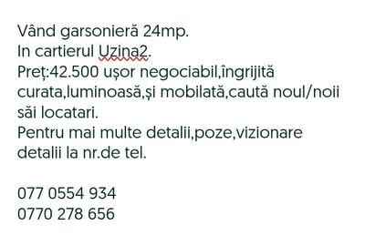 Garsonieră decomandată în Uzina 2