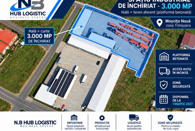 Spațiu industrial, 3000 mp în Moșnița Nouă