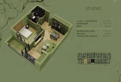 Apartament cu 2 camere semidecomandat, mobilat în Apărătorii Patriei - 3