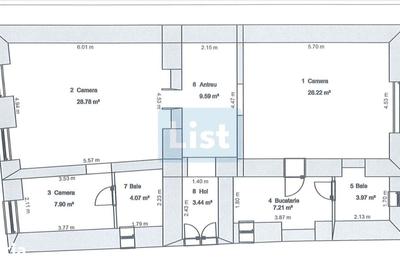 Apartament cu 3 camere în Ultracentral