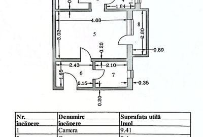 Apartament cu 3 camere semidecomandat în Central