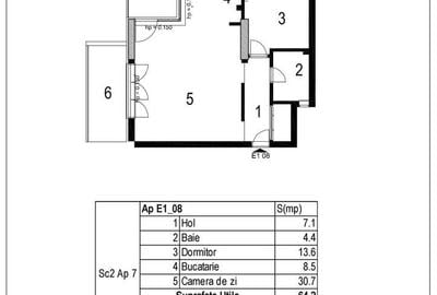 Apartament cu 2 camere în Central