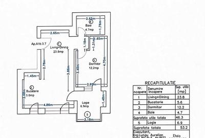 Apartament cu 2 camere semidecomandat în Central