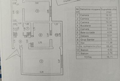 Apartament cu 3 camere decomandat în Central - 2