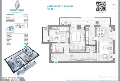 Apartament cu 3 camere în Cug - 1