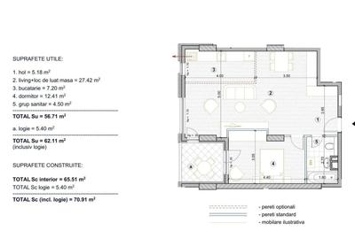 Apartament cu 2 camere decomandat, mobilat în Central - 19