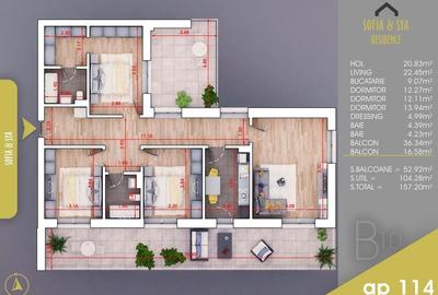 Apartament 4 camere cu TERASA ,Pallady, 10 min Metrou Teclu,Finalizat - 5