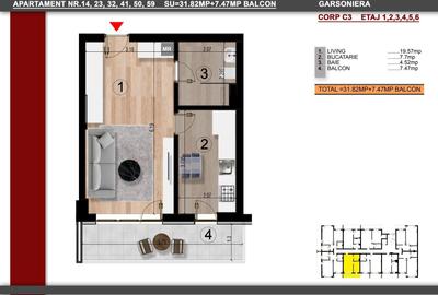 Garsonieră decomandată în Berceni