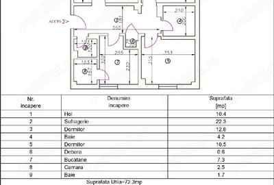 Apartament cu 3 camere semidecomandat în Geamăna - 1