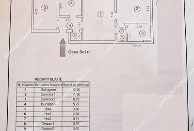 Apartament cu 3 camere semidecomandat în Mazepa 1