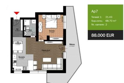 Apartament cu 2 camere în Băile Felix - 1