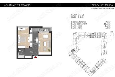 Apartament 2 camere nou-63 mp S.utila - Zona Lacul Straule?ti-Mall Colosseum, Sector 1 - 3