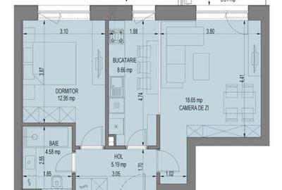 Apartament cu 2 camere decomandat în Pipera - 2
