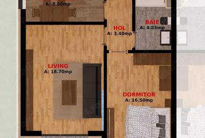 Apartament cu 2 camere semidecomandat în Dobroești - 7