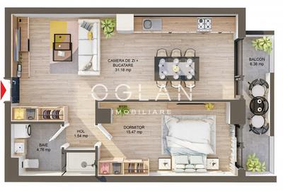 Apartament 2 camere 51 mp , Cl Surii Mici,  COMISION 0% - 6