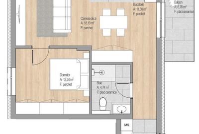 Apartament cu 2 camere în Florești - 2