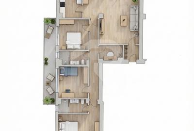 Apartament cu 4 camere semidecomandat, mobilat în Voluntari - 2