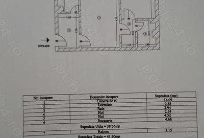 Apartament cu 2 camere semidecomandat în Trivale