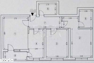 Apartament cu 3 camere decomandat în Militari