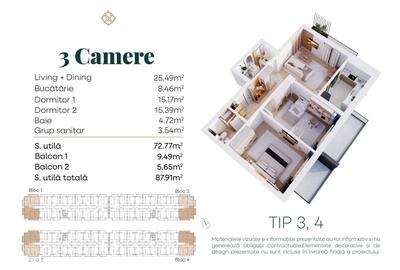 Apartament cu 3 camere în Sud - 14