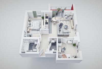 Apartament cu 3 camere semidecomandat în Tipografilor - 1