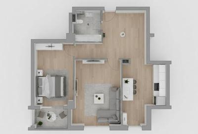 Apartament cu 2 camere decomandat în Florești - 1