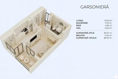 Garsoniera 40mp, Bloc Nou, Zona linistita, Parc, Metrou M2 - 7