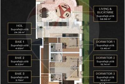 Apartament cu 5 camere semidecomandat în Voluntari