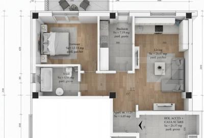 Apartament de vanzare, cu 2 camere, bloc nou, parcare si bal - 3