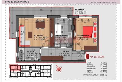 Apartament cu 2 camere în Apărătorii Patriei - 13