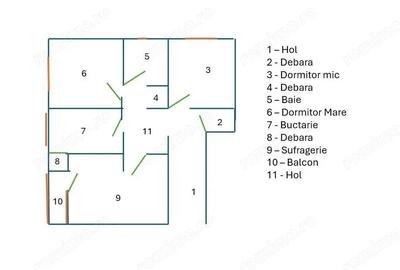 Apartament cu 3 camere decomandat în Piața Centrală