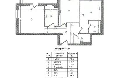 Apartament cu 3 camere decomandat în Nord - 10