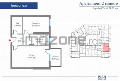 Apartament cu 2 camere decomandat în Păcii - 9